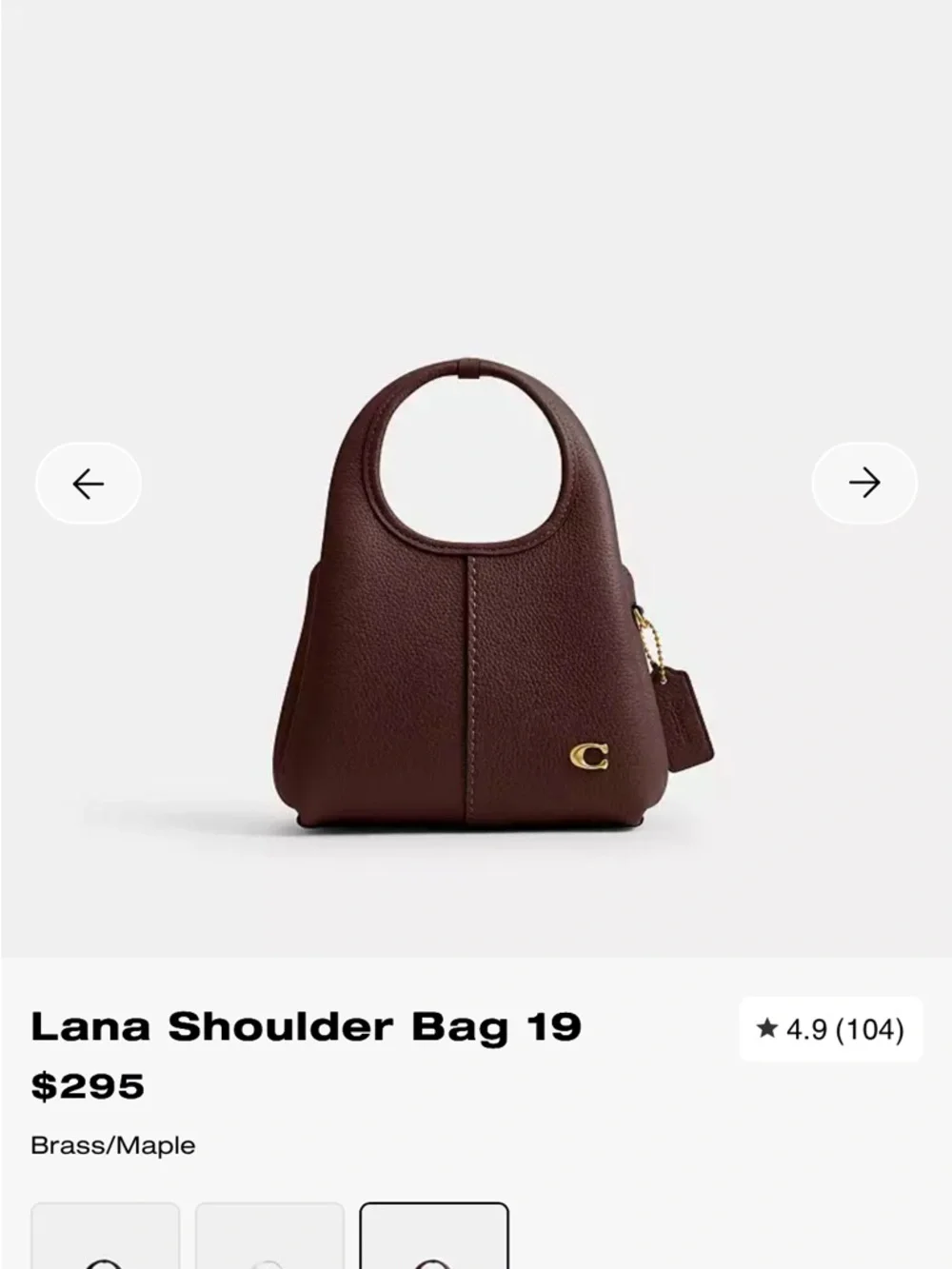 Coach Brass Maple Lana 19 Mini